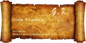 Goda Klaudia névjegykártya